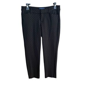 Old Navy Pixie Skinny Ankle Pants Mid Rise Size 6 Petite Black Polka Dots